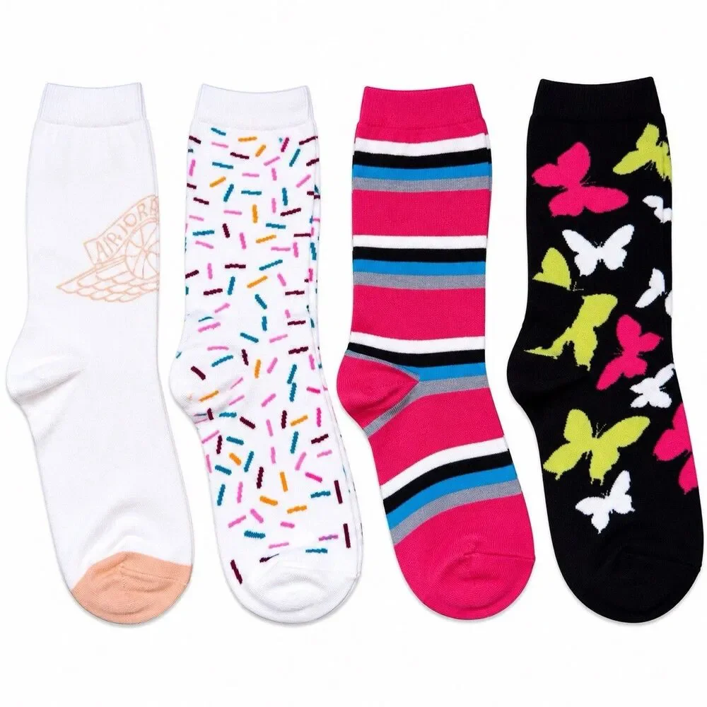 20 Pair Womens Socks Lot New Mixed K Bell Jordan Crew Knee High Novelty